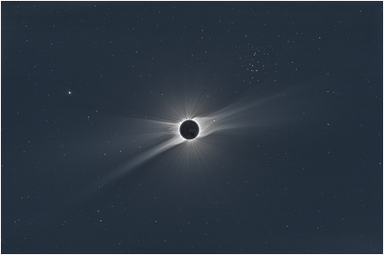 Praesepae, Mercury, Moon, Comet and Corona up to 20 solar radii (© 2008 Miloslav Druckmüller, Peter Aniol, Vojtech Rušin)