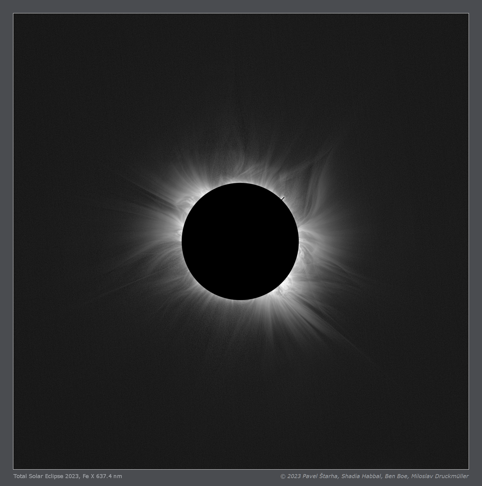 Total Solar Eclipse 2023 image, Fe X 637.4 nm